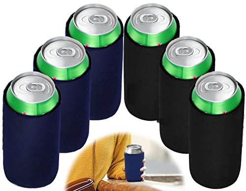 Bierflaschenkühler 6Pcs Bierdosen Kühler Dosen can Cooler Abdeckung 330ml Dosenkühler Neopren Bierdosenkühler Dosenhüllen 3 Schwarz und 3 Marine Geeignet für alle Arten von Partys