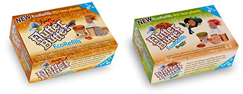 Jacobi Jayne FB-PRO6 Flutter Butter EcoRefills Bird Food, Clear, 6 & FB-PRB6 - Flutter Butter EcoRefills Bird Food, Buggy, 6