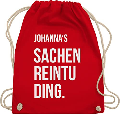 Turnbeutel Rucksack - Taschen - Damen - Sachenreintuding mit Name personalisiert I Sachen Reintu Ding Name | Stoffbeutel mit Spruch - Unisize - Rot - personalisierter sportbeutel