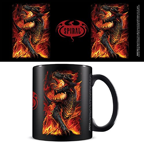 Pyramid International Taza en espiral negra en caja de regalo (diseño Draconis), taza de café de cerámica de 325 ml – Producto oficial