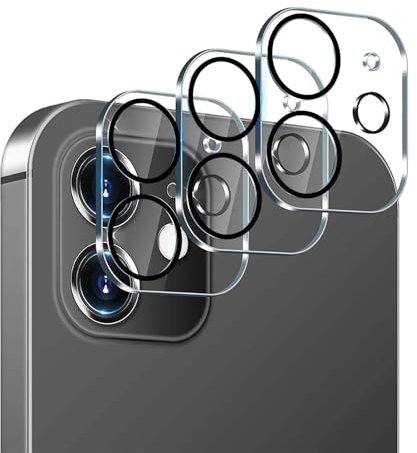 XIXKOLYU 3 protectores de lente de cámara compatibles con iPhone 12, protector de pantalla de vidrio templado, protector de pantalla, todo en uno 3D estereoscópica película de lente