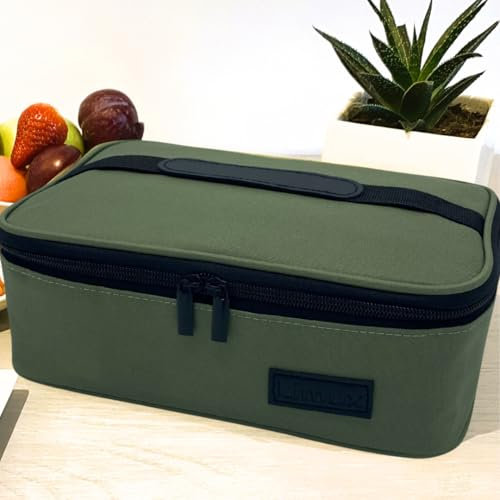 Small Lunch Box Bag Food Storage for Men Women Adults and Kids, Portable Thermal Insulated Cooler Bag, Compact Adult Lunch Box Work Office, Travel kit.UK Brand. (Green)