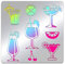 BENECREAT Summer Drink Edelstahlschablone, Verschiedene Muster Hawaiian Lemon Cocktail Cup Patterns Metal Journal Template zum Wood Burning Engraving Painting Scrapbooking, 15.6x15.6cm