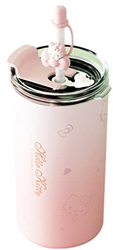 Everyday Delights Hello Kitty Becher mit Bezug und Strohhalm, 480 ml