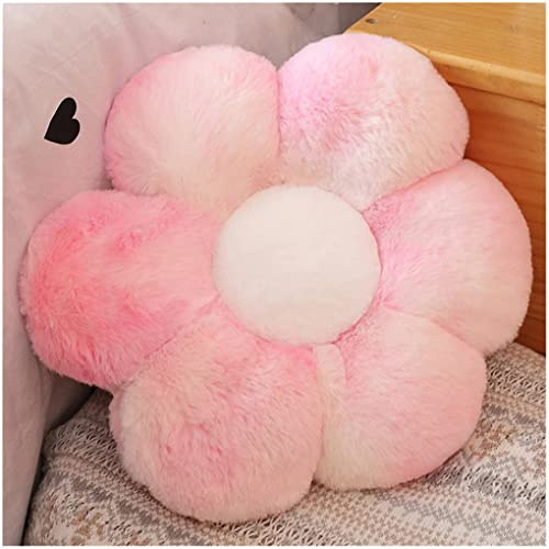 LANFIRE Coussin d'oreiller à Fleurs Coussin de Plancher Coussins de siège de Chaise Oreiller Tatami Oreiller décoratif en Peluche Canapé-lit Oreiller (50cm, Pink White)