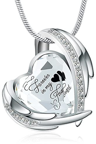 Minicremation Schmuck für Asche, Anhänger – Kristall-Herz-Urnen-Halskette mit Mini-Andenken-Urnen-Gedenk-Asche-Schmuck (Silber)