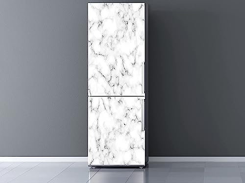 Oedim Vinilo Frigorífico Mármol Blanco y Negro, Vinilo Premium, 185x70cm | Adhesivo Resistente y de Fácil Aplicación | Pegatinas de Nevera Económicas y Elegantes | Vinilo Nevera
