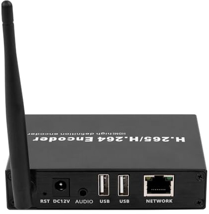 EXVIST H.265 1080P WiFi HDMI Video Encoder/Decoder, USB2.0 Webcam Eingang, RTSP/RTMP/TS Stream Decoding Eingang, Compatible with ONV/HK, Live Stream für YouTube, Facebook, Wowza, Twitch
