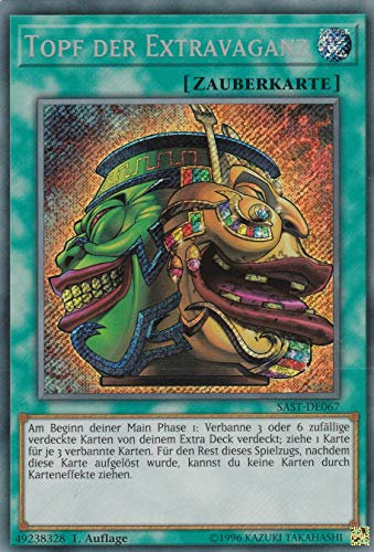 SAST-DE067 - Topf der Extravaganz - Secret Rare - 1. Auflage - Deutsch - Savage Strike - mit LMS Trading Fieldcenter-Karte Yugioh