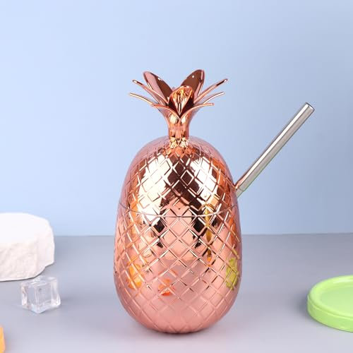 Yawdil Vasos de piña de 500 ml, vaso de plástico para cóctel, tazas de vino, cerveza Uice, tazas de piña, herramientas de bar