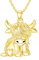 PROESS Hochland Kuh Halskette für Frauen 925 Sterling Silber Kuh Halskette Highland Cow Anhänger Hochland Kuh Schmuck Geschenke Tier Kuh Liebhaber (Gold)