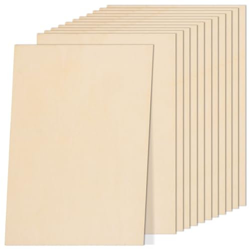 12 hojas de madera contrachapada de 300 x 400 x 2 mm, tablero de hojas de tilo sin terminar para modelo de artesanía, manualidades, pintura, grabado, estarcido, decoración del hogar