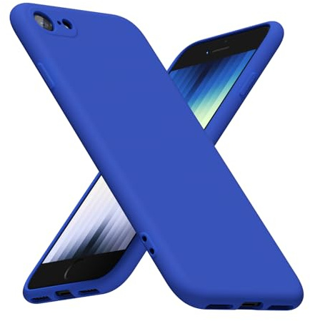 LoeoeL for iPhone SE Case Silicone 2nd 3rd Genration iPhone 7/8, Minimalist Ultra Thin Slim Soft Rubber Gel Solid Color Matte TPU Cute Case for Women Men, Girly Design & Camera Cover, Royal Blue