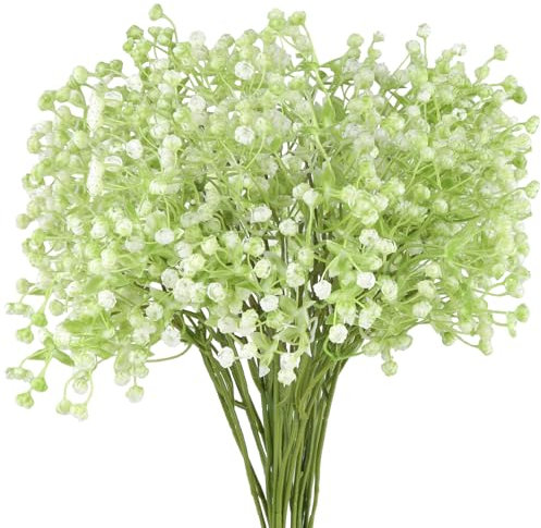 16 Pezzi Fiori Artificiali di Gipsofila, Fiori Finti per Decorazioni 35CM, Fiori Artificiali, Bouquet Fiori Finti per il Matrimonio, Partito, Decorazione Domestica (Bianco)