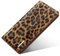 Simikol Ultradünne Damen-Geldbörse, minimalistisch, dünn, lang, Leder, RFID-blockierend, Kartenhalter, Organizer mit Reißverschluss, Münzfach, Geschenk für Damen und Mädchen, Leopard, Ultradünn