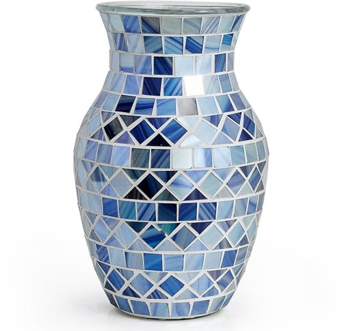 Mosaik Blumenvase Glasvase für Blumen Dekorative Vase Moderne Heimdekoration für Wohnzimmer Regal Tisch Mittelstücke Einzigartige Party Dekorationen