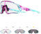 KAPVOE Lunette Vélo Photochromique Homme Femme Tr90 Frame Lunette de Cyclisme VTT Anti-UV400 Lunette de Soleil Pour Vélo Pêche Course Conduite Pêche Ski 61 rose transparente