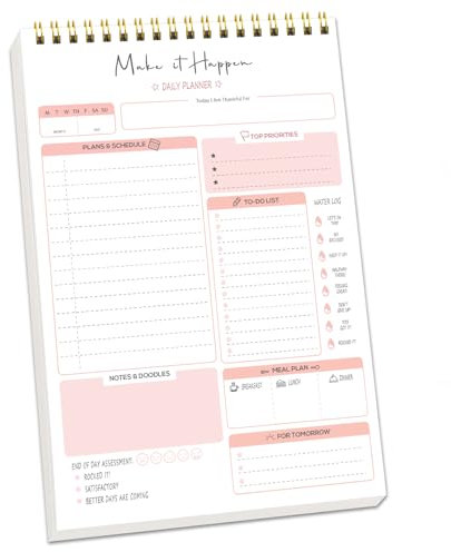To Do Liste Notizblock, Tagesplaner Notizblock, undatiert, 52-seitiger Aufgabenplaner, A5 Planungsblock Checkliste Produktivitätsplaner, Arbeitsplaner mit Prioritäten und Plänen & Zeitplan