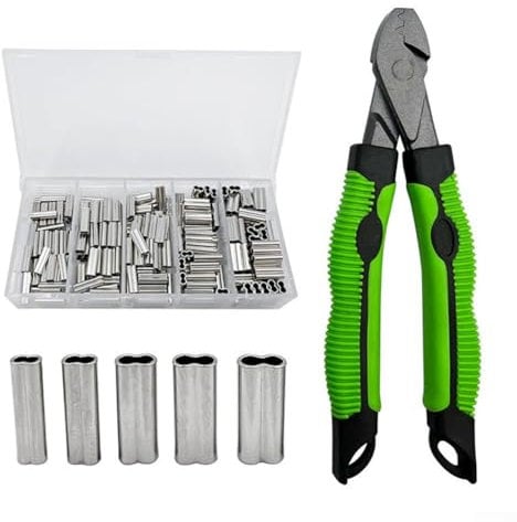 Hasaller Ferrule Crimp Tool Crimping Tool Heavy Duty Ratchet Crimping Tools for Wire End Bootlace Ferrules End Terminal Crimper Grip Crimping Plier for Tackle Holder Sleeve(Double hole copper tube)