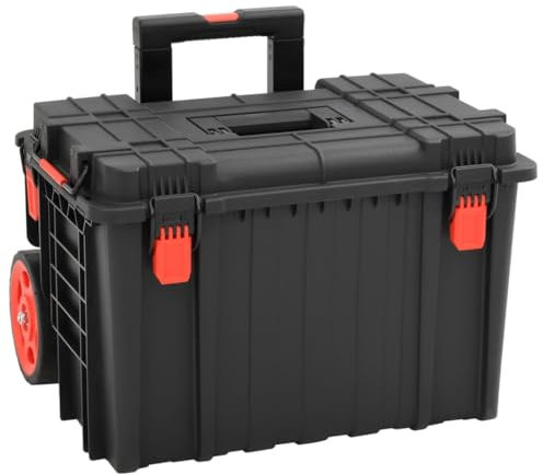 vidaXL Koffer für Flugreise Tragbar Schwarz 56,5x45,5x48 cm PP, Koffer, Hartschalenkoffer, Werkzeugkasten, Transportkoffer mit Schaumstoff