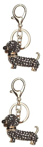 COLLBATH Lot De 2 Porte-clés En Alliage De Zinc Poli Et Galvanisé Motif Saucisse Strass Pour À Main Voiture