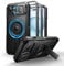 Dexnor for iPhone 15 Magnetic Case With Slide Camera Cover & Adjustable Kickstand & Built-in Screen Protector, Rugged Shockproof Bumper Cases Heavy-duty Cover - Night Black