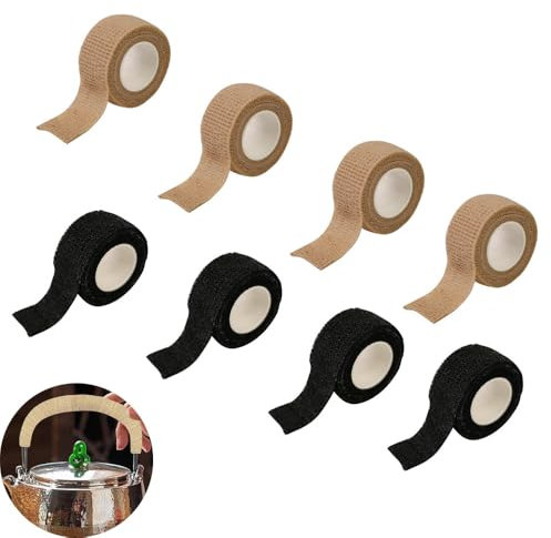 NentMent 8 Pack Chef Knife Handle Covers Non Slip Fabric Winding Tape Universal Kitchen Knives Handle Sleeves Wrap for Kitchen Knife Set Chef's Knife Boning Knife Fillet Knife Santoku Nakiri Knife