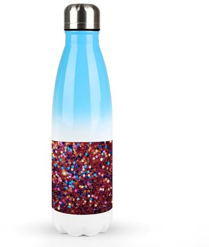 17 Oz Water Bottles Stainless Steel Beverage Bottle Reusable Glitter Pattern Printing Coke Bottle Perfect For On The Go
