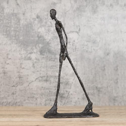 Siunwdiy Giacometti Skulptur Bronze,Abstrakte Mann Figur für Kunstliebhaber, Einzigartige Dekoration für modernes Zuhause,Braun,30CM