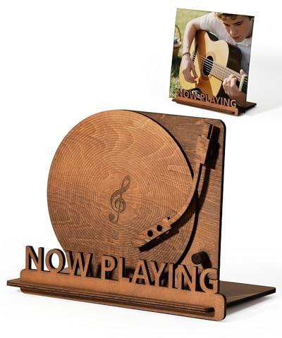 BS-VOG LP Ständer, Now Playing Schallplattenständer mit Spiralrillen Design | Holz-Konstruktion, LP Album Präsentation, Neben dem Plattenspieler, Wohnzimmer Dekoration, Geschenk für Vinyl Fans