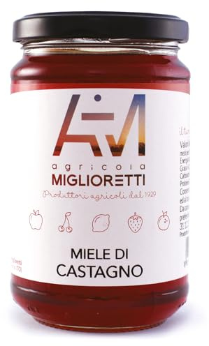 Agricola Miglioretti Miele di Castagno Italiano 400 g, puro e artigianale dal gusto amaro e dalla consistenza liquida, 100% naturale, ideale con formaggi stagionati, ricotta fresca e tisane detox