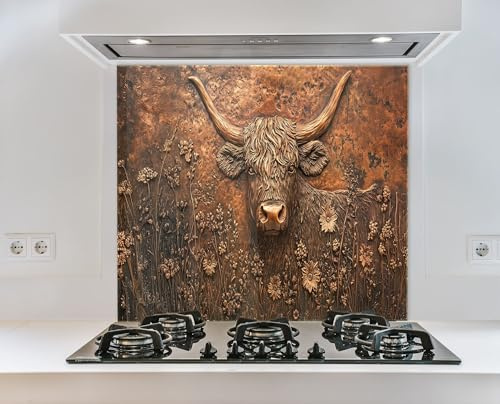 Myphotostation Glas-Küchenrückwand, Glasrückwand für Küche, Herd, Wandschutz, Herd-Wandpaneel, Herd-Rückseite, 76 x 70 cm (B x H)