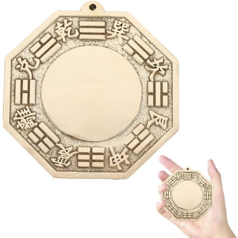 GALPADA Bagua Spiegel Feng Shui Ornament Konvexspiegel Für Haustür Wanddekoration Mit Aufhängeöse Traditionelles Chinesisches Handwerk Für Zuhause