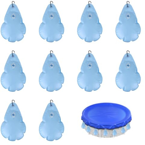 10pz Pesi Copertura Piscina con Ganci, Spesso PVC Copertura Piscina Appeso Sacchetto D'acqua Impermeabile Peso Telo Invernale per Protezione Terreno Esterno