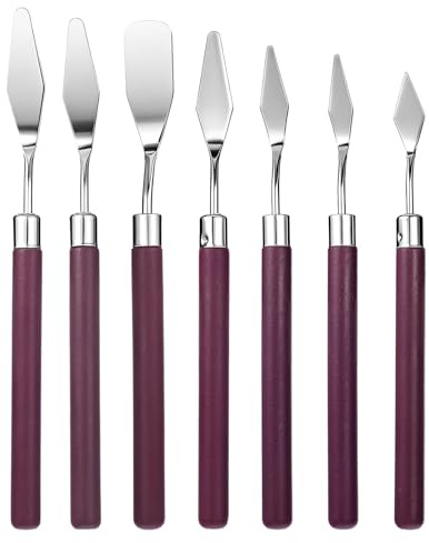 Spachtel Set, 7 Stück Spachtel acrylmalerei Edelstahl Malerspachtel Malmesser für Acrylfarben, Spachtel Werkzeug