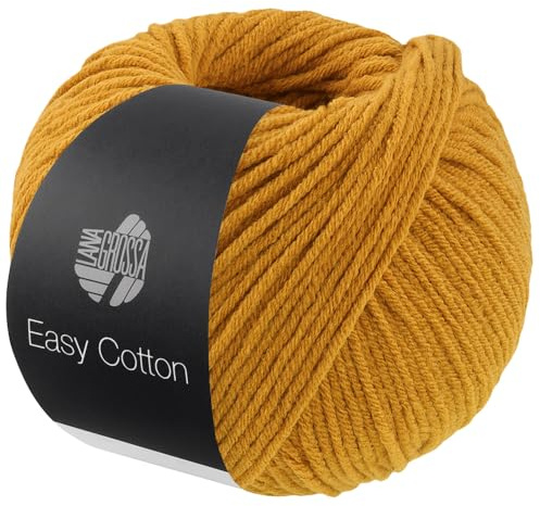 LANA GROSSA Easy Cotton | Multifile Baumwollmischung | Handstrickgarn aus 50% Baumwolle & 50% Polyacryl | 50g Wolle zum Stricken & Häkeln | 123m Garn FB 14