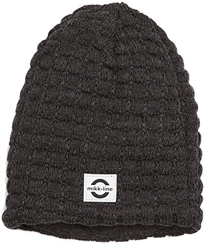 mikk-line Unisex Baby Kinder Woll Mütze, Grau (Dark Grey Melange 180), 49/51 (Herstellergröße: 86/92)