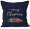 Autiga Kissenbezug Weihnachten Merry Christmas Blumen Weihnachtsstern Christstern Flower Frohe Weihnachten Navy 40cm x 40cm