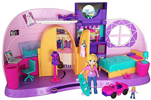 Polly Pocket Coffret La Chambre Métamorphose, 1 grande + 1 mini-figurine et accessoires pour jouer les scènes de transformation, jouet enfant, édition 2018, FRY98