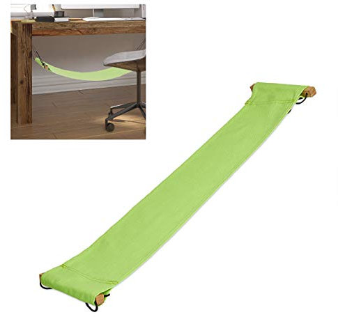 Relaxdays Fußhängematte, verstellbar, Fußstütze Schreibtisch & Büro, Entspannung, Beinhängematte inkl. Halter, hellgrün