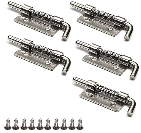 MroMax - Chiavistello a molla per bullone di sicurezza, 5 pezzi, in acciaio INOX, 56 x 18 mm