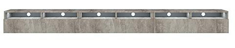 Selsey REDNAW - TV-Schrank/modernes TV-Board für Wohnzimmer, stehend/hängend, 300 cm breit (Betonoptik mit LED)
