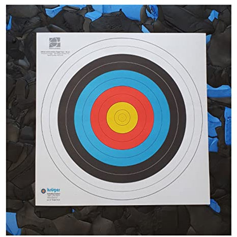 YATE Bogenschießen Zielscheibe Polimix 60cm x 60cm x 9cm bis 30 lbs (Pfund) Bogensport Bogenschießscheibe Bogenzielscheibe mit 2 Scheibenauflagen 40cmx40cm Indoor & Outdoor
