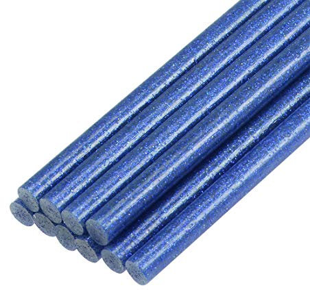 sourcing map Mini Hot Glue Sticks for Glue Gun 0.27-inch x 4-inch Dark Blue Glitter 10pcs