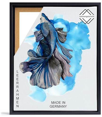 rahmengalerie24 Schattenfugenrahmen 50x75 cm schwarz für Leinwand Bilderrahmen Keilrahmen für Leinwände aus Holz MDF