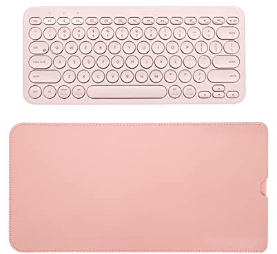 Plyisty Housse de Clavier en Cuir PU pour K380, Housse de Clavier étanche et Résistante à l'usure, étui de Clavier Portable Léger, pour Voyage/Sortie/étudiants/Bureau(Rose)