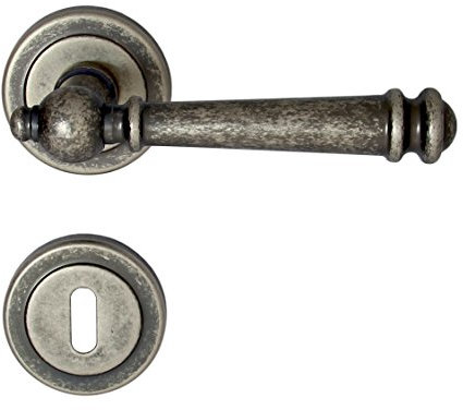 Massiv Messing Türbeschlag Kos R BB Antik - Iron Türdrücker Türklinke