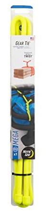 Nite Ize, Inc. GTM64-33-R6 Nite IZE Gear, Original Reusable Rubber Mega-Sized, 2X Bigger + Stronger for Heavy Duty Projects, 64 Inch, Black, Made in The USA Twist Tie, 64, Neon Yellow