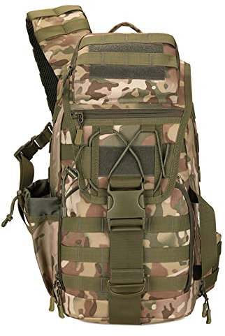 Vmokki Sling Rucksack Taktischer Schulterrucksack Molle Militär Umhängetasche Groß Wasserdicht Brusttasche 30L für Wandern Outdoor Reise (Tarnfarbe)
