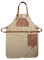 Kochschürze aus hochwertigem Canvas Tuch & Echtleder – variable Grillschürze mit Leder-Riemen – Schürze für Küche, BBQ & Barista - Hayden (Canvas-Beige)
